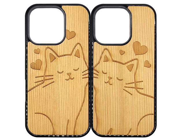 原木手機殼-情侶貓咪 1