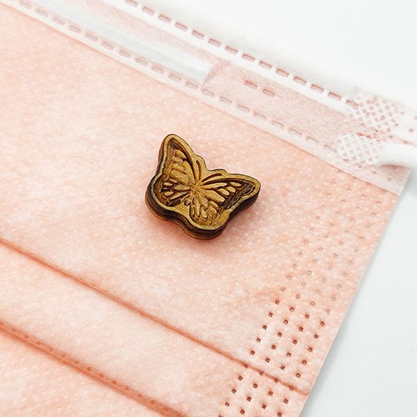 原木口罩磁扣-蝴蝶